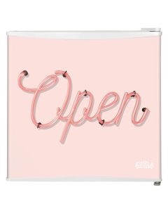 43L Table Top Fridge, Pink Open – DESIGN COLLECTION